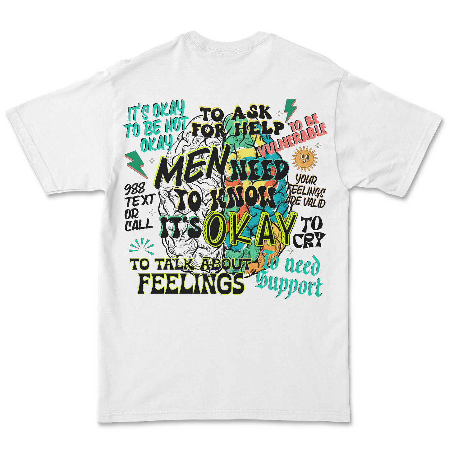 "Strong Minds, Open Hearts" Men's Mental Health Awareness T-Shirt