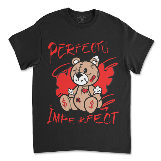 "Perfectly Imperfect Teddy Bear Graphic Cotton T-Shirt"