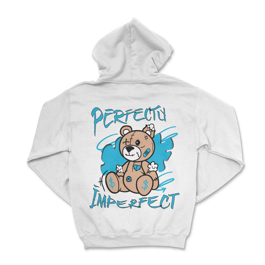 White with Light Blue Perfectly Imperfect Hoodie